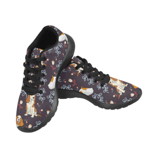 American Cocker Spaniel Flower Black Sneakers Size 13-15 for Men - TeeAmazing