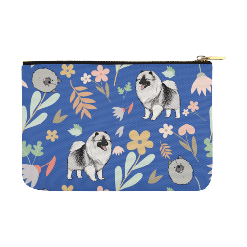 Keeshound Flower Carry-All Pouch 12.5''x8.5'' - TeeAmazing