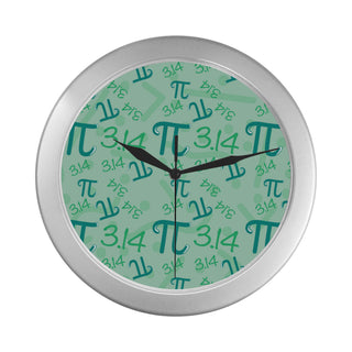 Pi Pattern Silver Color Wall Clock - TeeAmazing