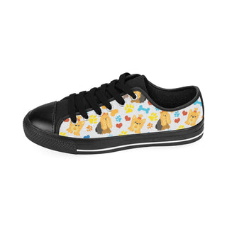 Shih Tzu Pattern Black Men's Classic Canvas Shoes/Large Size - TeeAmazing