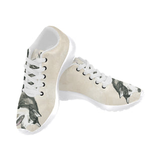 Alaskan Malamute Water Colour White Sneakers Size 13-15 for Men - TeeAmazing