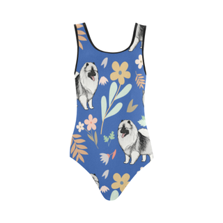 Keeshound Flower Vest One Piece Swimsuit (Model S04) - TeeAmazing