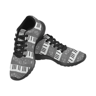 Piano Pattern Black Sneakers Size 13-15 for Men - TeeAmazing