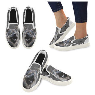 Eurasier White Women's Slip-on Canvas Shoes - TeeAmazing