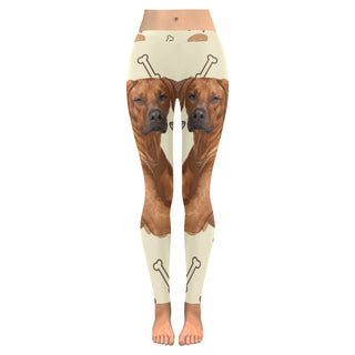 Rhodesian Ridgeback Dog Low Rise Leggings (Invisible Stitch) (Model L05) - TeeAmazing