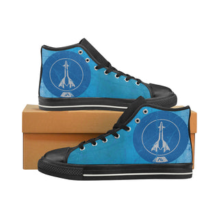 Mass Effect Black High Top Canvas Shoes for Kid - TeeAmazing