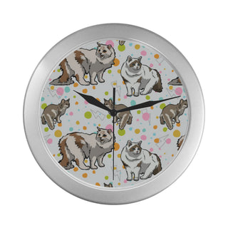 Ragamuffin Cat Silver Color Wall Clock - TeeAmazing