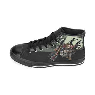 Daryl Dixon Black High Top Canvas Shoes for Kid - TeeAmazing