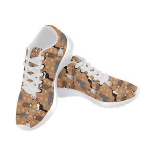 Cat Pattern White Sneakers for Women - TeeAmazing