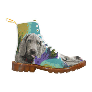 Weimaraner White Boots For Women - TeeAmazing