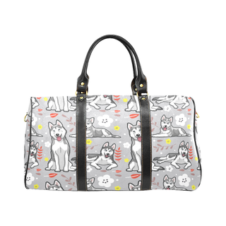 Siberian Husky Flower New Waterproof Travel Bag/Large - TeeAmazing