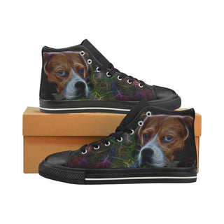 Beagle Glow Design 2 Black High Top Canvas Shoes for Kid - TeeAmazing