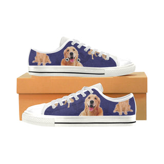 Golden Retriever Lover White Men's Classic Canvas Shoes - TeeAmazing