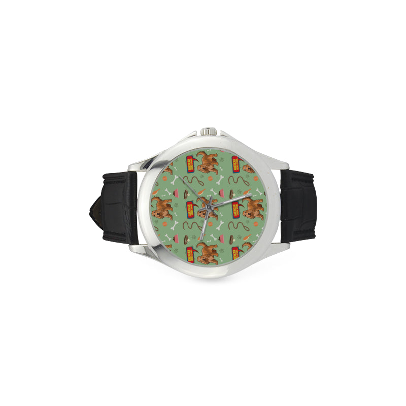 American Cocker Spaniel Pattern Women's Classic Leather Strap Watch - TeeAmazing