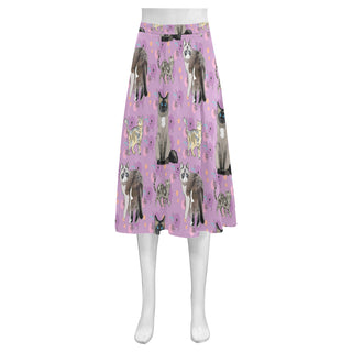 Balinese Cat Mnemosyne Women's Crepe Skirt (Model D16) - TeeAmazing