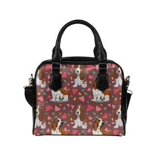 Basset Hound Flower Shoulder Handbag - TeeAmazing