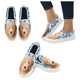 Goldendoodle White Women's Slip-on Canvas Shoes - TeeAmazing