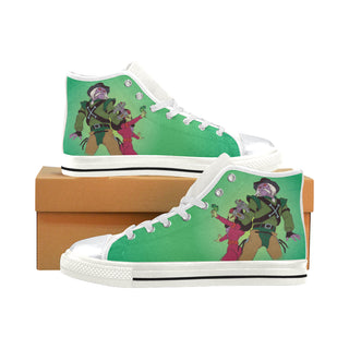 Tex Hex White High Top Canvas Shoes for Kid - TeeAmazing