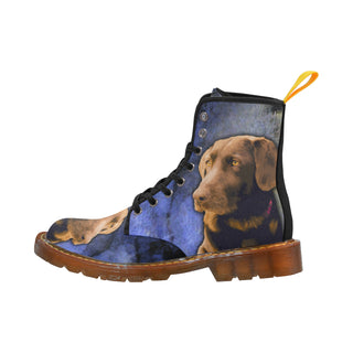 Labrador Retriever Black Boots For Women - TeeAmazing