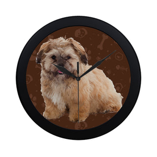 Shih-poo Dog Black Circular Plastic Wall clock - TeeAmazing
