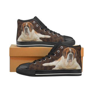 St. Bernard Lover Black High Top Canvas Women's Shoes/Large Size - TeeAmazing