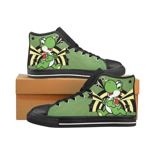 Yoshi Black Men’s Classic High Top Canvas Shoes /Large Size - TeeAmazing
