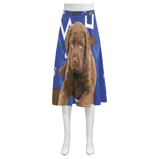 Chesapeake Bay Retriever Dog Mnemosyne Women's Crepe Skirt (Model D16) - TeeAmazing