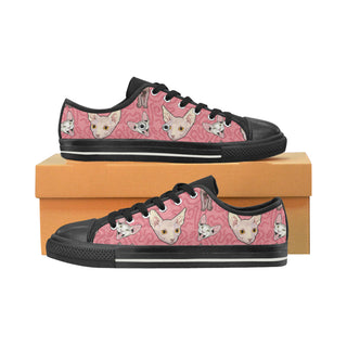 Sphynx Black Low Top Canvas Shoes for Kid - TeeAmazing