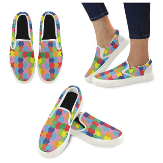 Autism White Women's Slip-on Canvas Shoes - TeeAmazing