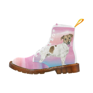 Jack Russell Terrier Water Colour No.1 White Boots For Women - TeeAmazing