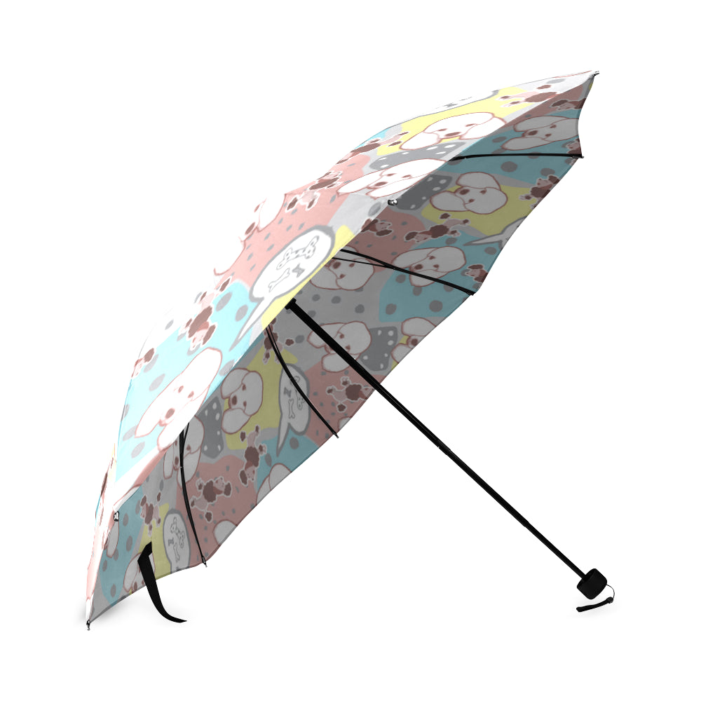 Poodle Pattern Foldable Umbrella - TeeAmazing