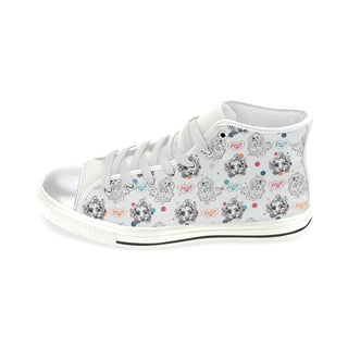 Maltese Pattern White Women's Classic High Top Canvas Shoes - TeeAmazing