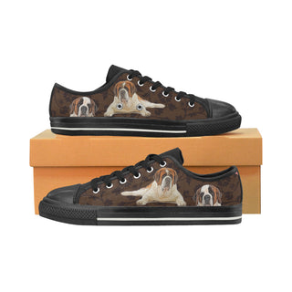 St. Bernard Lover Black Low Top Canvas Shoes for Kid - TeeAmazing