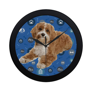 Cavapoo Dog Black Circular Plastic Wall clock - TeeAmazing