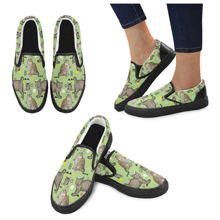 American Bobtail Black Women's Slip-on Canvas Shoes - TeeAmazing