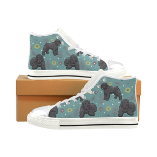 Bouviers Flower White High Top Canvas Shoes for Kid (Model 017) - TeeAmazing
