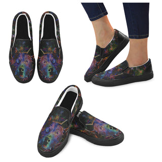 Australian Cattle Dog Glow Design 1 Black Women's Slip-on Canvas Shoes - TeeAmazing