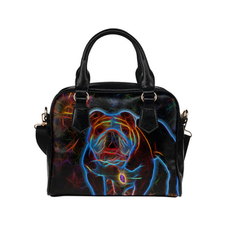 English Bulldog Glow Design 2 Shoulder Handbag - TeeAmazing