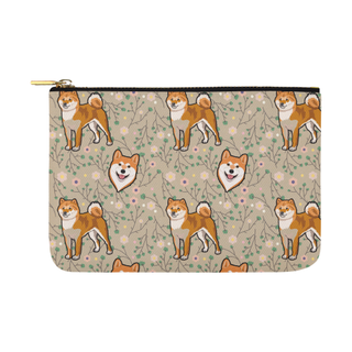Akita Flower Carry-All Pouch 12.5''x8.5'' - TeeAmazing