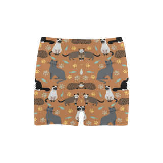 Cat Pattern Briseis Skinny Shorts - TeeAmazing