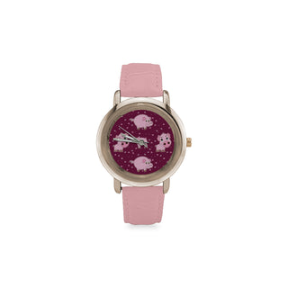 Pig Women's Rose Gold Leather Strap Watch - TeeAmazing