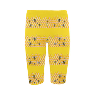 Bee Pattern Hestia Cropped Leggings - TeeAmazing