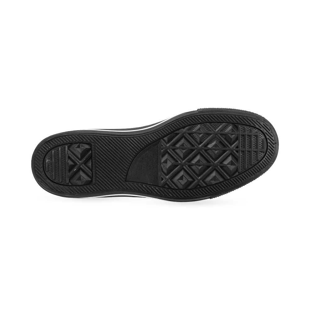 Basset Hound Pattern Black Men’s Classic High Top Canvas Shoes - TeeAmazing