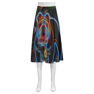 English Bulldog Glow Design 2 Mnemosyne Women's Crepe Skirt (Model D16) - TeeAmazing