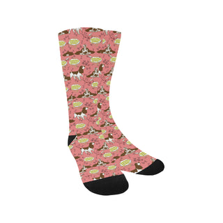 English Cocker Spaniel Pattern Trouser Socks - TeeAmazing
