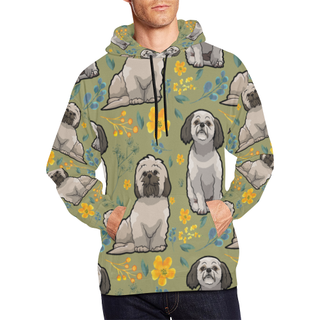 Shih Tzu Flower All Over Print Hoodie for Men (USA Size) (Model H13) - TeeAmazing