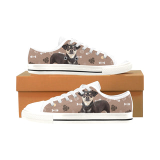 Chiweenie Dog White Men's Classic Canvas Shoes/Large Size - TeeAmazing