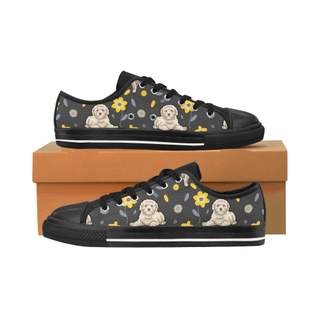 Goldendoodle Flower Black Men's Classic Canvas Shoes/Large Size - TeeAmazing