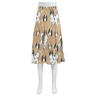 Japanese Chin Mnemosyne Women's Crepe Skirt (Model D16) - TeeAmazing