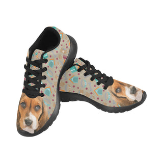 Basset Hound Black Sneakers Size 13-15 for Men - TeeAmazing